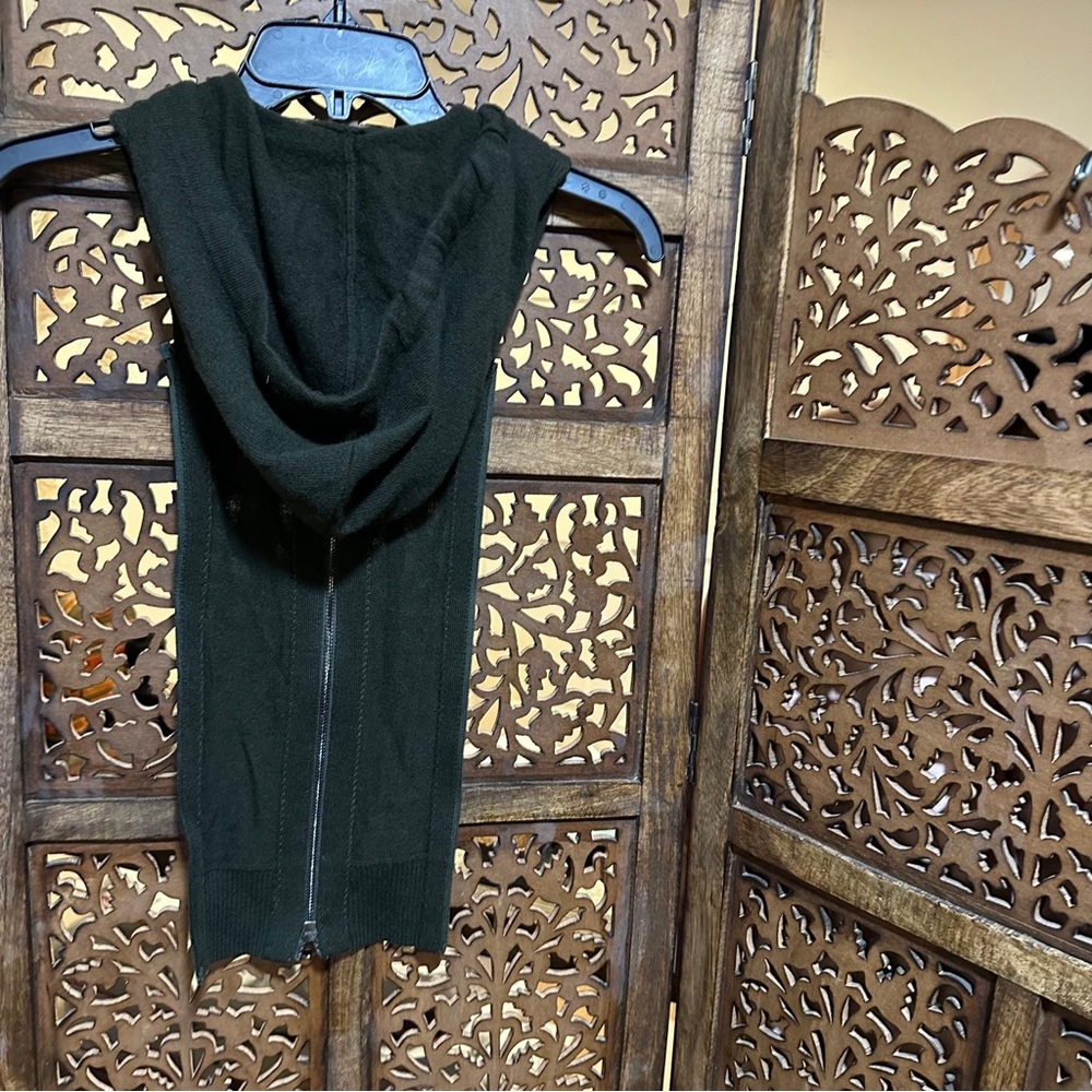 NEW Veronica Beard Cashmere Hoodie Dickey Merino Wool Loden Green Size 00-14 - Picture 3 of 3